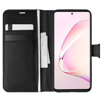 Microsonic Samsung Galaxy A81 Kılıf Delux Leather Wallet Siyah