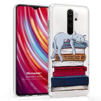 Microsonic Xiaomi Redmi Note 8 Pro Desenli Kılıf Mutlu Kedi