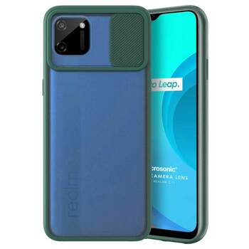 Microsonic Realme C11 Kılıf Slide Camera Lens Protection Koyu Yeşil