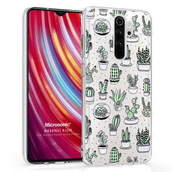 Microsonic Xiaomi Redmi Note 8 Pro Desenli Kılıf Mutlu Kaktüs