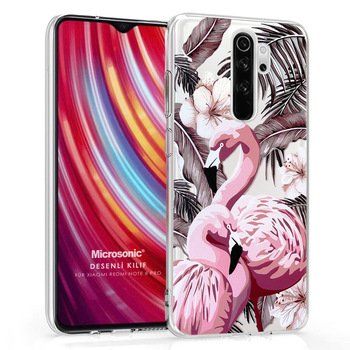 Microsonic Xiaomi Redmi Note 8 Pro Desenli Kılıf Mutlu Flamingo