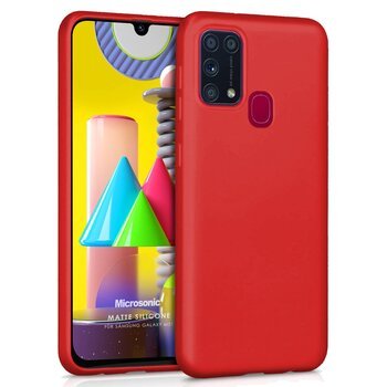 Microsonic Samsung Galaxy M31 Kılıf Matte Silicone Kırmızı