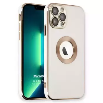 Microsonic Apple iPhone 13 Pro Kılıf Flash Stamp Beyaz