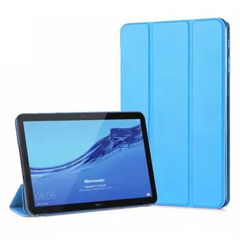 Microsonic Huawei MediaPad T3 10 Kılıf Slim Translucent Back Smart Cover Mavi