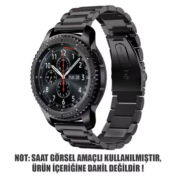 Microsonic Huawei Watch 5 46mm Metal Stainless Steel Kordon Siyah