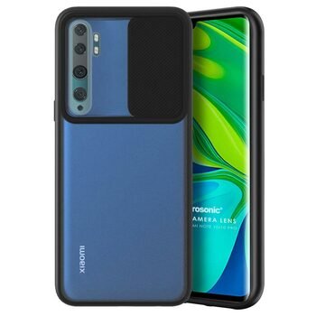 Microsonic Xiaomi Mi Note 10 Kılıf Slide Camera Lens Protection Siyah