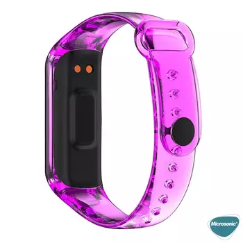 Microsonic Samsung Galaxy Fit 2 R220 Kordon Transparent Clear Band Pembe