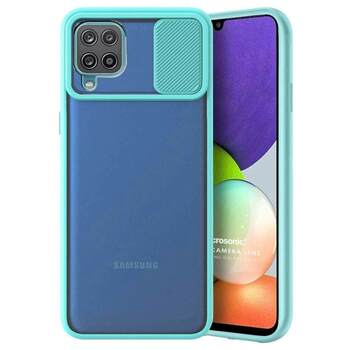 Microsonic Samsung Galaxy A22 4G Kılıf Slide Camera Lens Protection Turkuaz