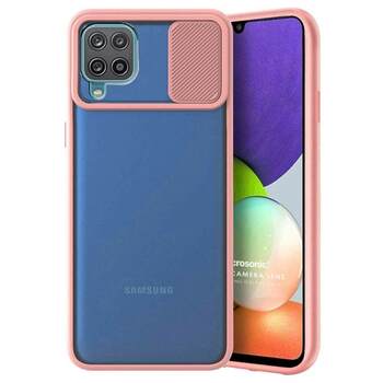 Microsonic Samsung Galaxy A22 4G Kılıf Slide Camera Lens Protection Pembe