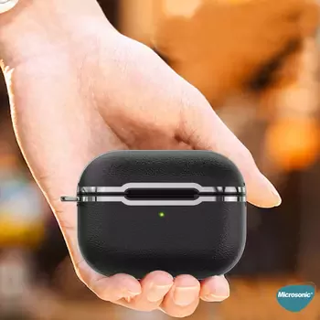 Microsonic AirPods Pro 2.Nesil Kılıf Lüx Deri Görünümlü Yeşil