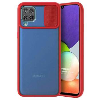 Microsonic Samsung Galaxy A22 4G Kılıf Slide Camera Lens Protection Kırmızı