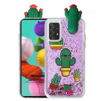 Microsonic Samsung Galaxy A72 Kılıf Cute Cartoon Kaktüs