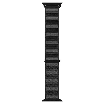 Microsonic Apple Watch SE 2022 44mm Hasırlı Kordon Woven Sport Loop Siyah