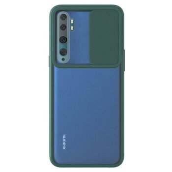 Microsonic Xiaomi Mi Note 10 Pro Kılıf Slide Camera Lens Protection Koyu Yeşil