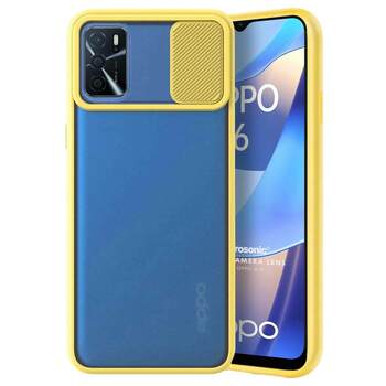 Microsonic Oppo A16 Kılıf Slide Camera Lens Protection Sarı