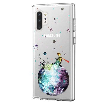 Microsonic Samsung Galaxy Note 10 Plus Desenli Kılıf Küçük Prens Mavi