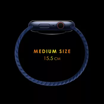 Microsonic Huawei Watch 5 46mm Kordon, (Medium Size, 155mm) Braided Solo Loop Band Siyah