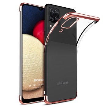 Microsonic Samsung Galaxy A12 Kılıf Skyfall Transparent Clear Rose Gold