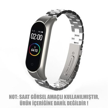 Microsonic Xiaomi Mi Band 6 Metal Stainless Steel Kordon Gümüş