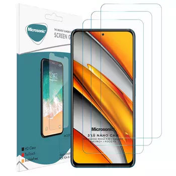 Microsonic Xiaomi Redmi K40 Pro+ Screen Protector Nano Glass Cam Ekran Koruyucu (3'lü Paket)