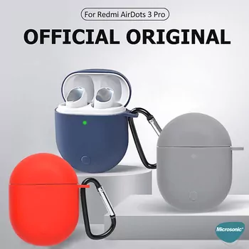 Microsonic Xiaomi Redmi AirDots 3 Pro Kılıf Askılı Mat Silikon Lacivert