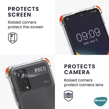 Microsonic Xiaomi Poco M4 Pro 4G Kılıf Anti Shock Silikon Şeffaf