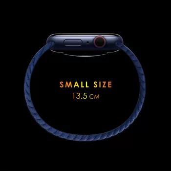 Microsonic Huawei Watch 5 46mm Kordon, (Small Size, 135mm) Braided Solo Loop Band Koyu Yeşil