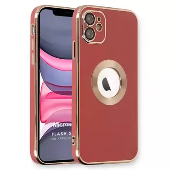 Microsonic Apple iPhone 12 Kılıf Flash Stamp Kırmızı