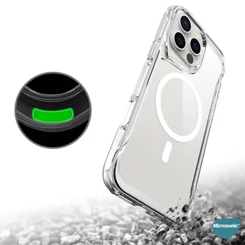 Microsonic Apple iPhone 16 Pro Max Kılıf MagSafe Trex Bumper Şeffaf