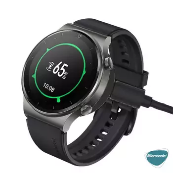 Microsonic Huawei Watch GT3 46mm Manyetik USB Şarj Kablosu Siyah