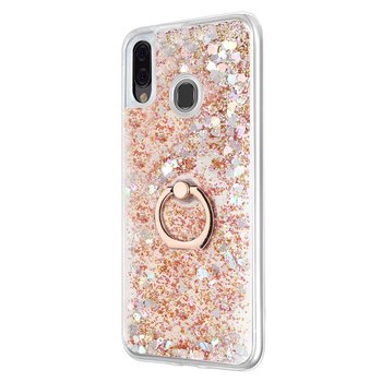 Microsonic Samsung Galaxy M20 Kılıf Glitter Liquid Holder Gold