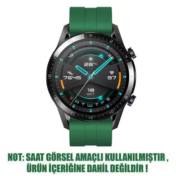 Microsonic Huawei Watch 5 46mm Kordon, Silicone RapidBands Koyu Yeşil
