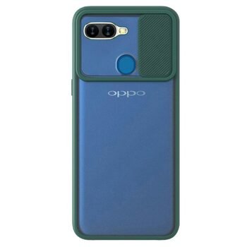 Microsonic Oppo A12 Kılıf Slide Camera Lens Protection Koyu Yeşil