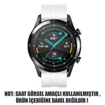 Microsonic Huawei Watch 5 46mm Kordon, Silicone RapidBands Beyaz