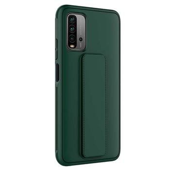 Microsonic Xiaomi Redmi Note 9 4G Kılıf Hand Strap Koyu Yeşil