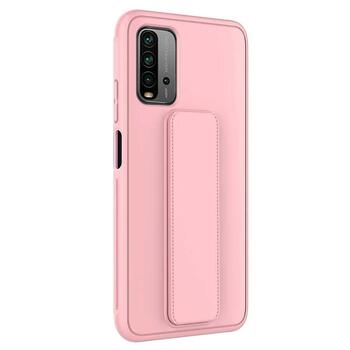 Microsonic Xiaomi Redmi Note 9 4G Kılıf Hand Strap Pembe