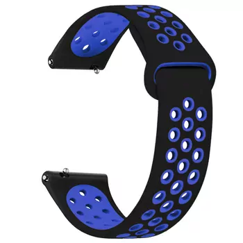 Microsonic Huawei Watch 5 46mm Rainbow Gently Band Kordon Siyah Mavi