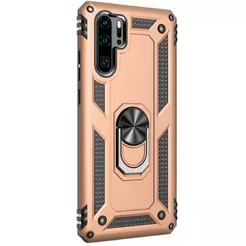 Microsonic Huawei P30 Pro Kılıf Military Ring Holder Gold