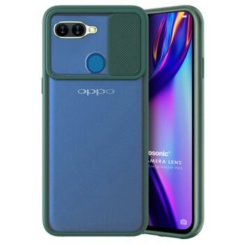 Microsonic Oppo A5S Kılıf Slide Camera Lens Protection Koyu Yeşil