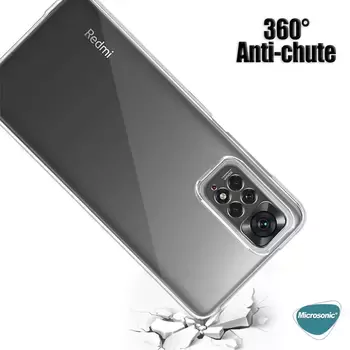 Microsonic Xiaomi Redmi Note 11S Kılıf Komple Gövde Koruyucu Şeffaf