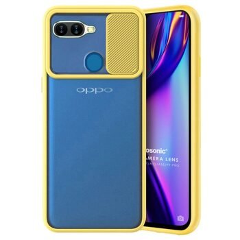 Microsonic Oppo AX7 Kılıf Slide Camera Lens Protection Sarı