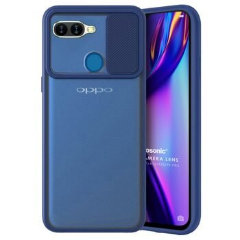 Microsonic Oppo AX7 Kılıf Slide Camera Lens Protection Lacivert