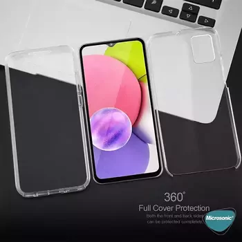 Microsonic Samsung Galaxy A03s Kılıf Komple Gövde Koruyucu Şeffaf