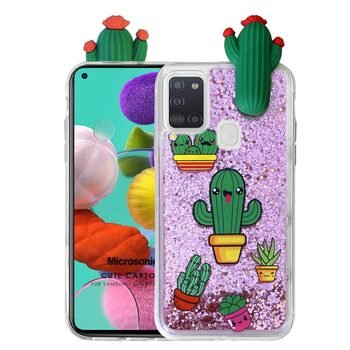 Microsonic Samsung Galaxy A21s Kılıf Cute Cartoon Kaktüs