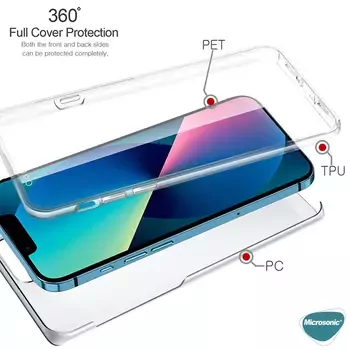 Microsonic Apple iPhone 13 Kılıf Komple Gövde Koruyucu Şeffaf