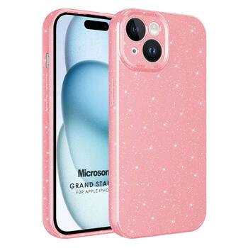 Microsonic Apple iPhone 15 Plus Kılıf Grand Stardust Pembe