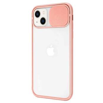 Microsonic Apple iPhone 13 Kılıf Slide Camera Lens Protection Pembe