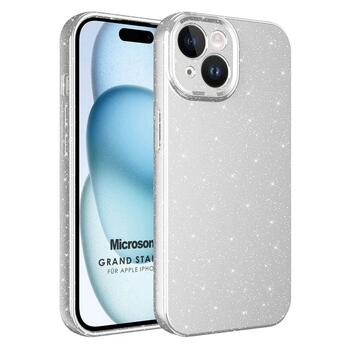 Microsonic Apple iPhone 15 Plus Kılıf Grand Stardust Gümüş