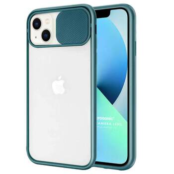 Microsonic Apple iPhone 13 Kılıf Slide Camera Lens Protection Koyu Yeşil