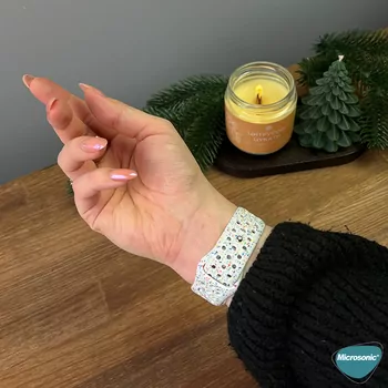 Microsonic Apple Watch SE 3 40mm Kordon Flame Circle Beyaz